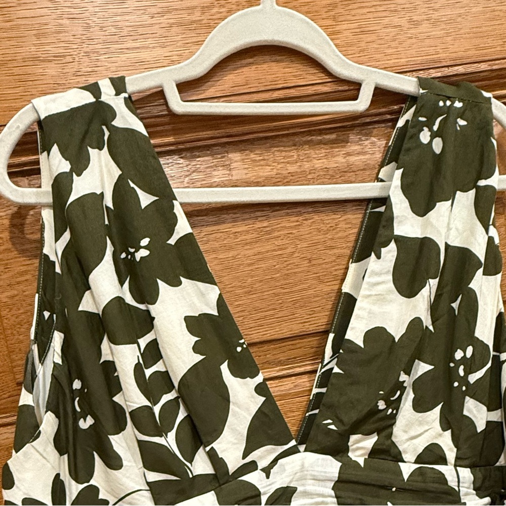 J. Crew Green and Cream Floral Ruffled Maxi Dress - Picture 2 of 3